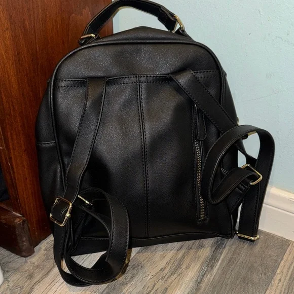 Betsey Johnson Vintage Pink and Black Yorkie Pattern Backpack - Picture 3 of 10